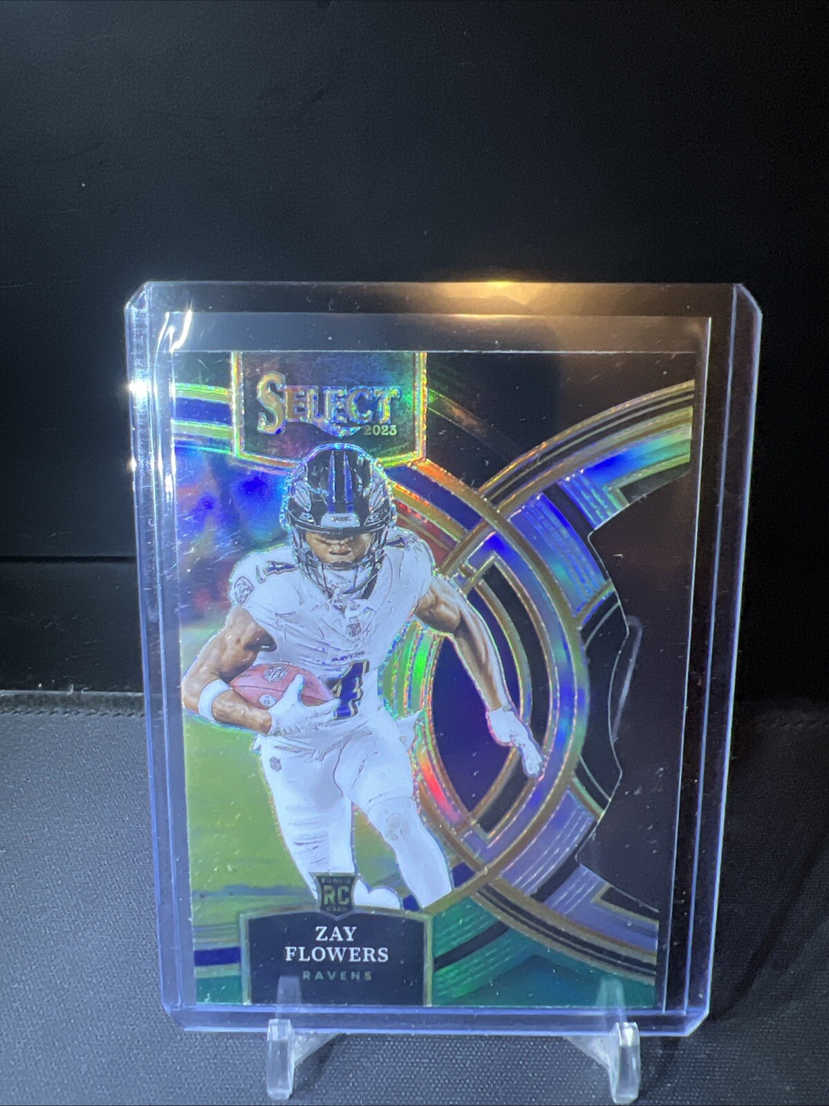 2023 Panini Select - Premier Level Black & Green Prizm Die-Cut #157 Zay Flowers