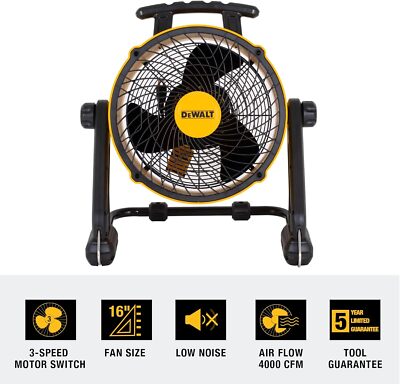 dewalt 送風機 Dewalt 16 Inch 3-Speed Portable Shop Job Fan, Benchtop