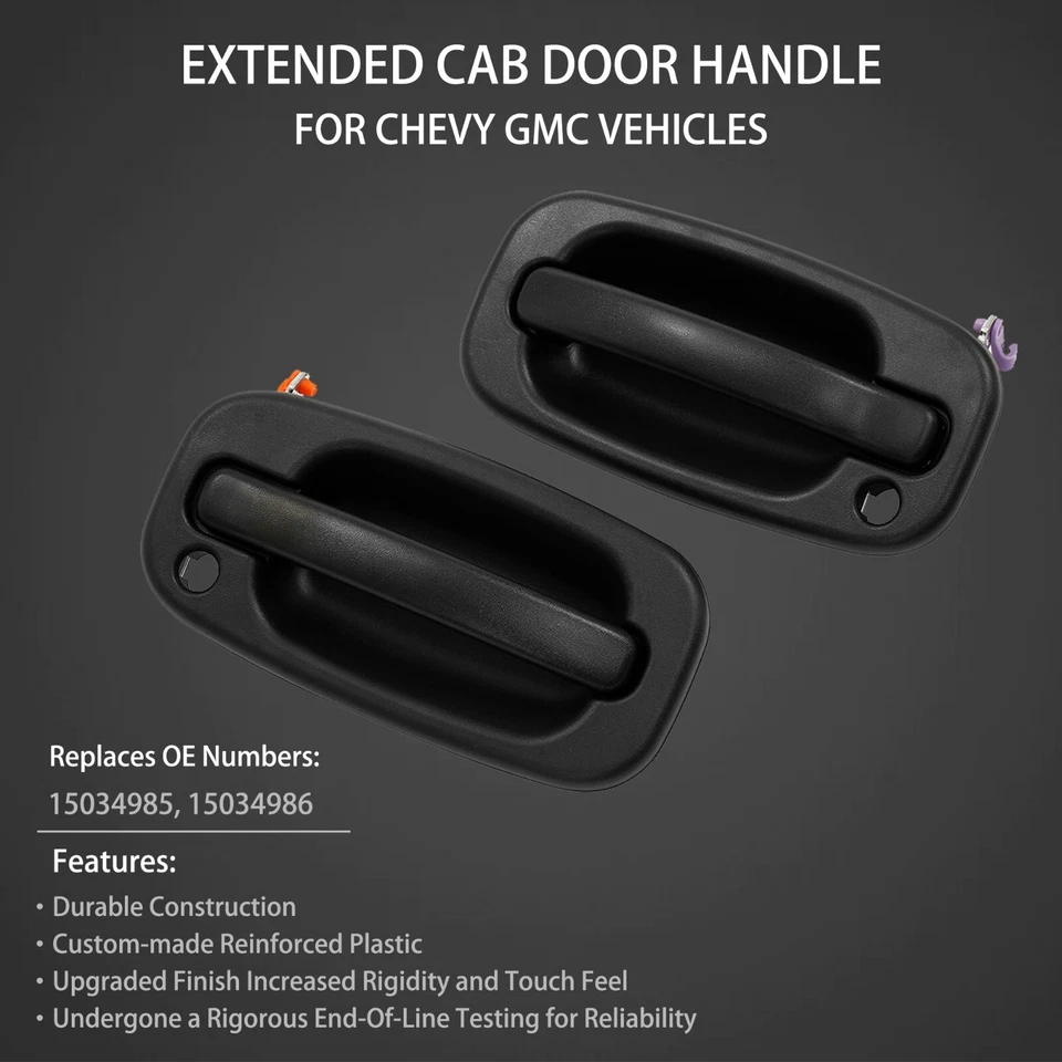 Exterior Door Handle Front Left & Right for 1999-2007 Chevy Silverado GMC Sierra Foto 2 de 4