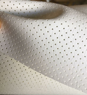 SHIPS FOLDED Vinyl Marine Perforated all the way through White Upholstery Fabric