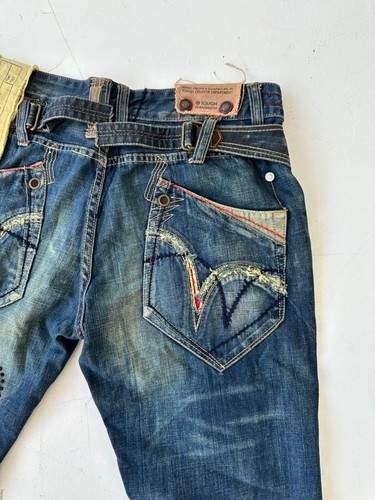 Pantalones de mezclilla holgados desgastados Tough Jeansmith Japón - Imagen 19 de 21