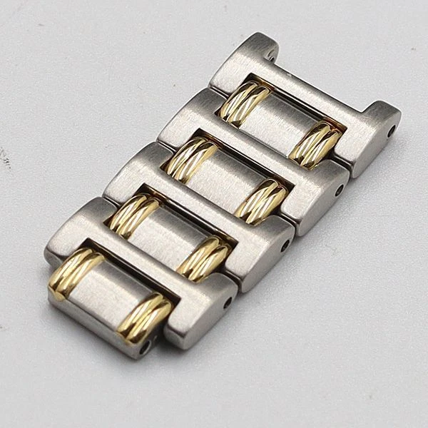 Bracelet ceinture montre femme Gucci authentique 4 maillons pièces argent/or 12 mm