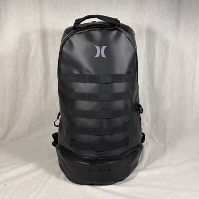 NWT Hurley First Light Water Resistant Backpack Black Nylon Men's Bag