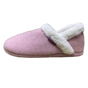 Dunlop Florence Womens Pink Fluffy Faux Fur Fleece Lined Bootie Slippers Ebay