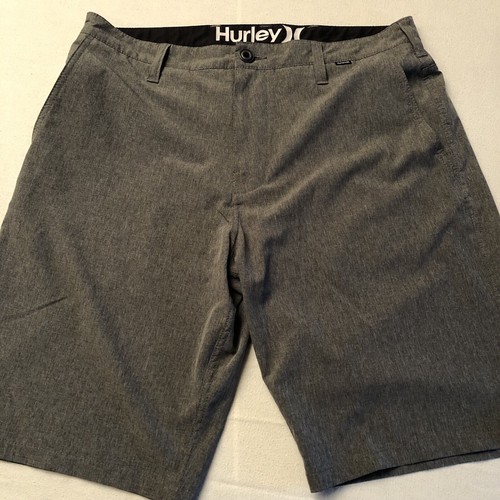 Hurley Phantom Chino Performance Shorts Men's Size 32 Flat Front 10” Inseam Gray