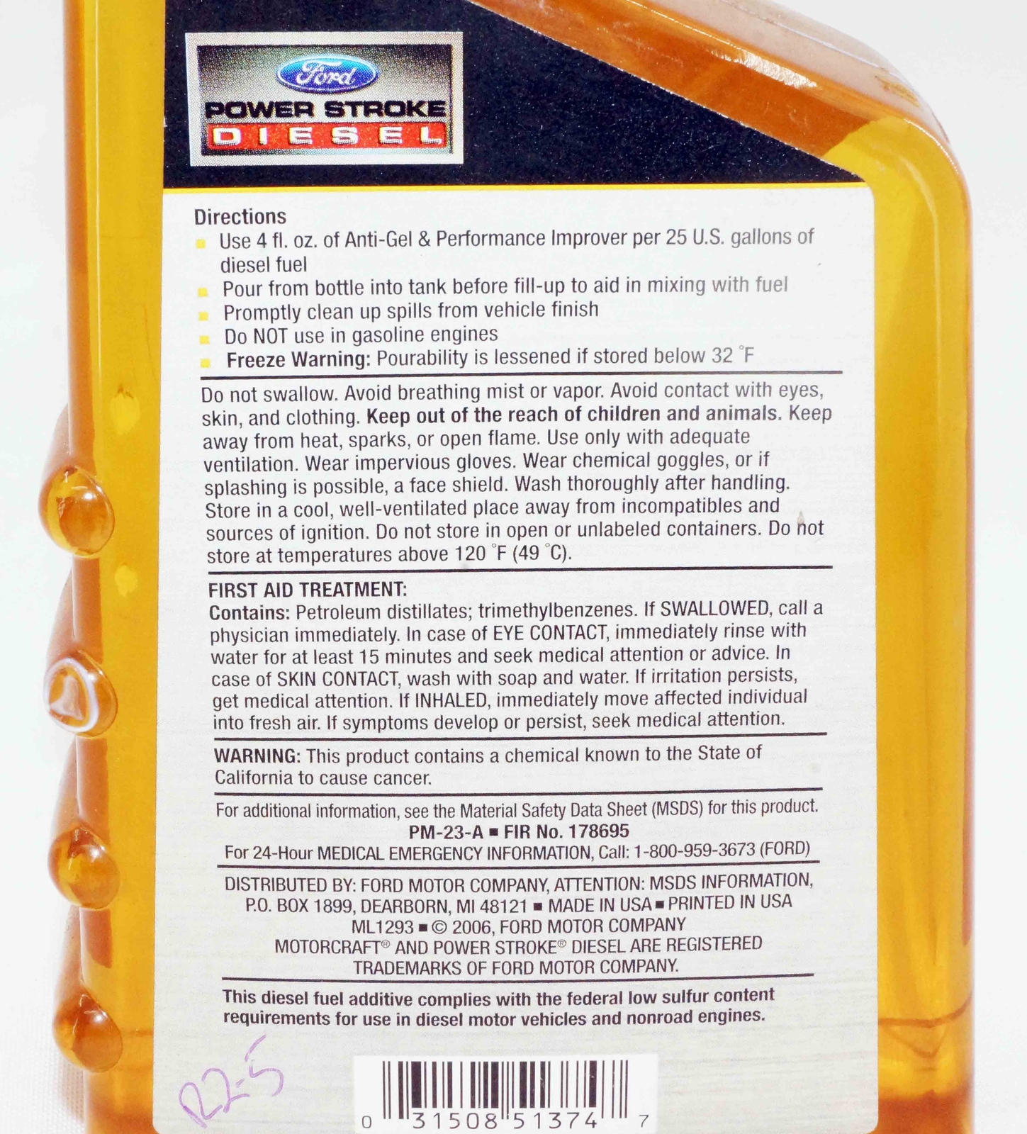 Genuine OEM PM23A Motorcraft Diesel Anti Gel Additive 20oz PM23A Ford eBay