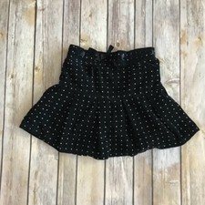 Genuine Kids by Osh Kosh Toddler Girl Black Velour Polka Dot Skirt Size 4 White