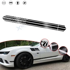 2x JDM Glossy Black Side Skirt Body Door Graphics Decal Sticker For Scion tc FRS