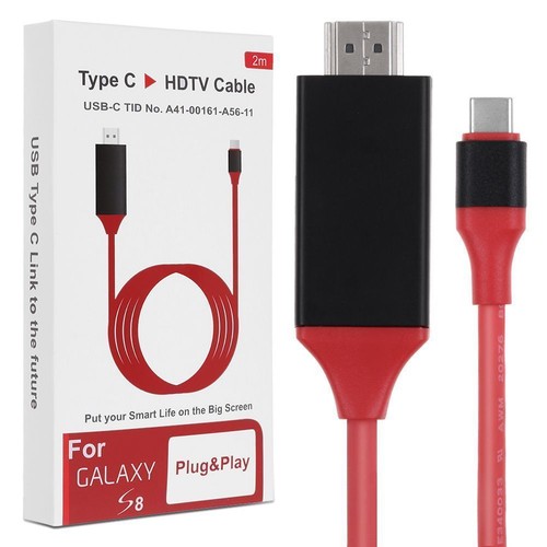 2m USB 3.1 Type C USB-C to 4K HDMI HDTV Adapter Cable Samsung Galaxy S8 Macbook - Picture 2 of 11