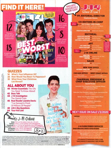 J-14 Magazine January 2020 Best & Worst of 2019 Riverdale Shawn Mendes + POSTERS - Imagen 3 de 4