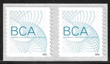 U.S. NEW BCA Self-Adhesive Coil Test Stamp, Pair MNH XF