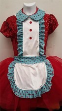 Dance Costume Curtain Call E1571 Red Large Child Jazz Sequin Tap Sequin Cloggin