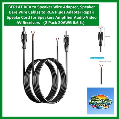 Versatile 20AWG RCA Speaker Wire Adapter - 6.6 ft for Amplifiers & Audio Devices
