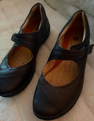 UNSTRUCTURED by Clarks SIZE 10 Brown Leather Mary Jane Adjust Side Cushion Inner