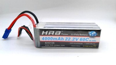 HRB 6S LiPo Battery 4000mAh 22.2V 60C 120C EC5 RC Battery Open Box