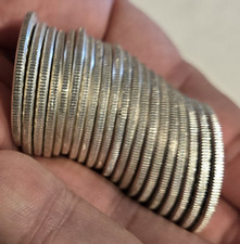 90% 1964 Kennedy SILVER Half Dollars 20 coins roll lot / $10 Face Value AU / BU