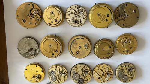 15 movimenti antichi per orologio da tasca in porcellana e metallo con quadrante per ricambi (B385) - Foto 5 di 11