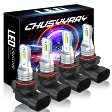 9006 9005 LED Headlight KIT Combo Bulbs 10000K High Low Beam Super Bright White
