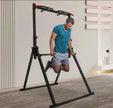 Adjustable Pull Up Bar Dip Station for Home Gym Strength Training Workout 440lbs