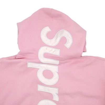 Supreme Satin Applique Hooded Sweatshirt Light Pink | eBay