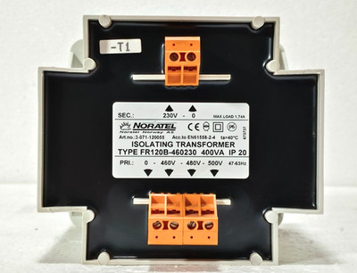 NORATEL FR120B-460230 ISOLATING TRANSFORMER 400VA 460V-500V PRI / 230V SEC IP20