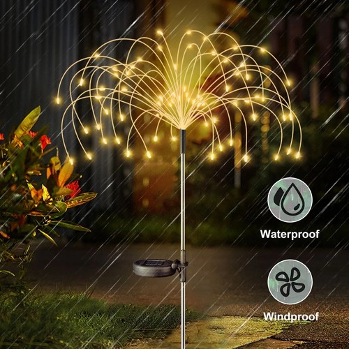 LED Solar Garden Lights Firefly Christmas Outdoor Sway Lamp Yard Pathway Decor - Picture 12 of 15
