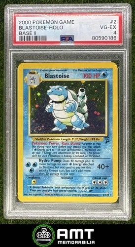Blastoise Holo PSA 4 2000 Pokemon Base Set 2 #2/130 0186