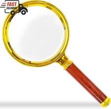 Magnifying Glass 10X Reading Magnifier HANDHELD 2" Glass Lens Jewelry Loupe Loop