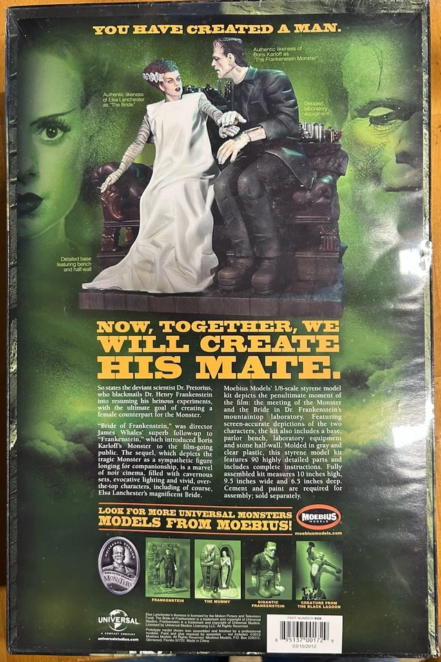 The Bride of Frankenstein - Moebius Models - 1/8 Model Kit Signed By Sculptor - Image 2 of 3