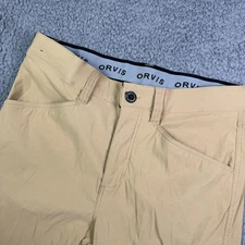 Orvis Pants Mens 32x30 Beige Tech Performance Water Resistant Hiking 5-Pocket