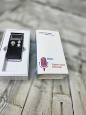 Professional Digital Voice Recorder Black 8GB Tested Works w Cords