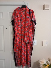 African Dera Kaftan Dress One Size Multi Color