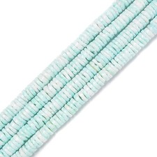 Aqua Color Shell Heishi Disc Beads Size 2x6mm 15.5'' Strand 2x6mm 