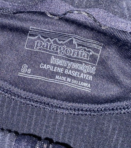 Patagonia Kids Capilene Heavyweight Baselayer 1/4 Zip Neck Sz 8 Navy Blue - Picture 3 of 3