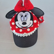 Disney Minnie Mouse Ears Cap Hat Youth Girls Adjustable Snapback Cartoon Red Bow