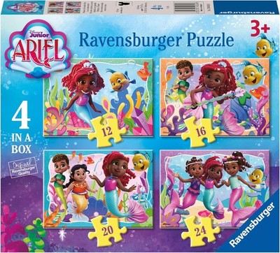 Ravensburger Disney Jr Ariel Puzzles Pack of 4 | Kids Educational Puzzles 3+