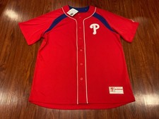 Majestic Cool Base Men’s Philadelphia Phillies Red Jersey Large L Baseball MLB