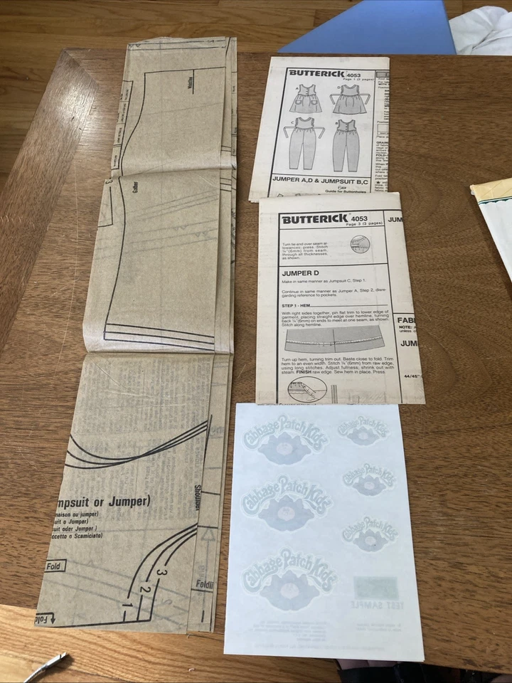 Two Vintage 1980s Butterick Cabbage Patch Kids Sewing Patterns With Decals Uncut - Image 4 of 4