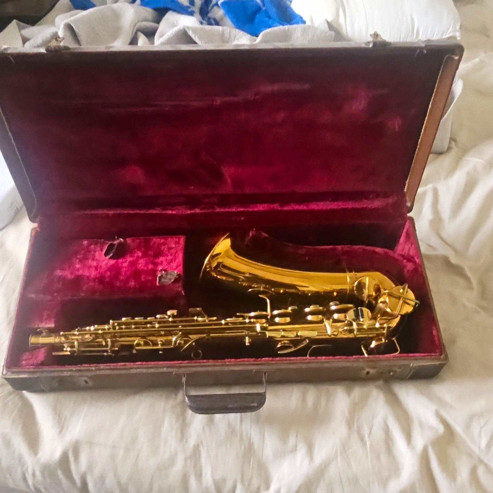 Antique SelmeTenor Saxophone Bb Brass Gold Lacquered Hand Engraved w/ Case 1915