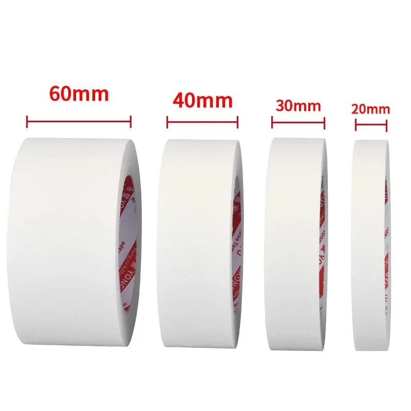 15M/50M Masking Tape, 10mm-50mm White Single-Sided Masking Tape For Painting