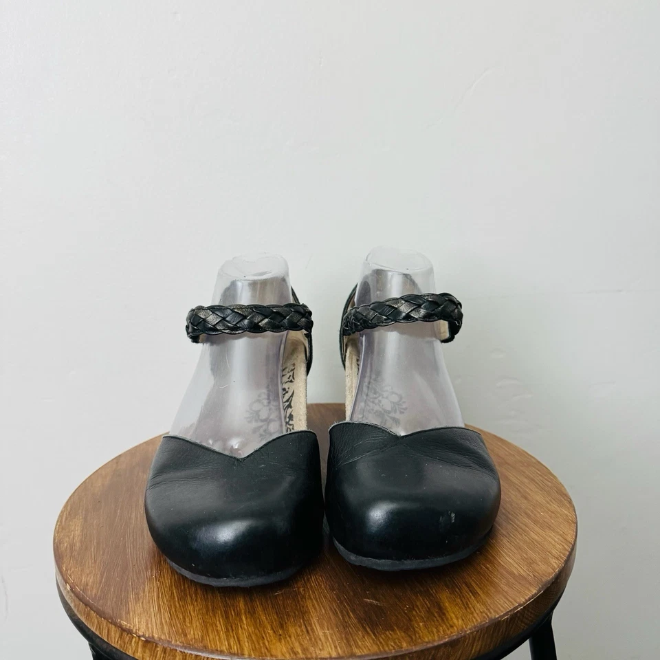 Sandalia de cuña de cuero negra Aetrex Mia para mujer talla 10 Foto 2 de 4