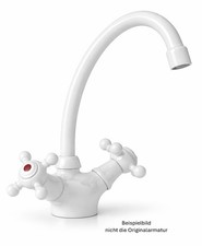 Waschbecken Batterie/Armatur von Kirchhoff  Serie Nostalgie in Weiß