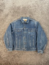 Vintage GAP Trucker Jacket Mens XL Blue Denim Y2K Type 3 Jean Dark Wash USA 90s