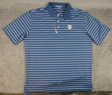 Peter Millar Polo Shirt XL Summer Comfort Performance Midnight Blue Stripe NWT