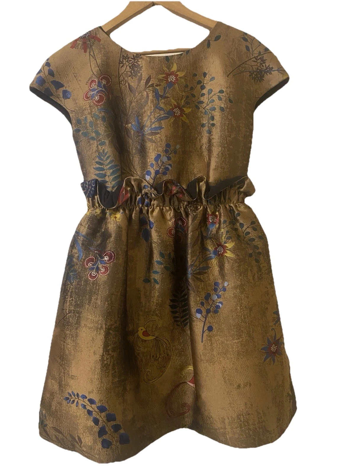 Abito floreale oro FENDI NUOVO CON ETICHETTE US 2