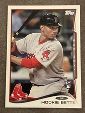 2014 Topps Update Series Mookie Betts #US-26 Batting Boston Red Sox Rookie Card. rookie card picture