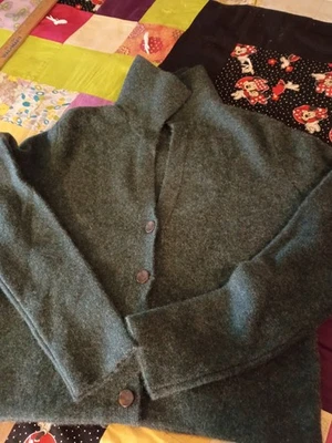 Vince Cashmere cardigan button sweater dark teal green xs