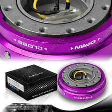 NRG SRK-400PP Aluminum Steering Wheel Purple 1.25" Thin Quick Release Short Hub