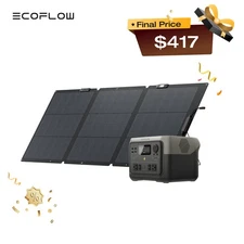 EcoFlow Solar Generator RIVER 2 Max 512Wh Power Station+160W Solar Panel