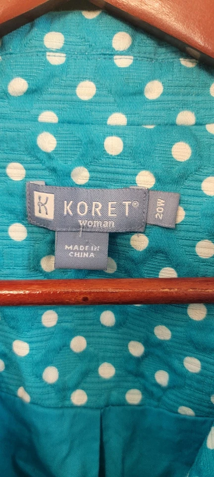 Jaqueta feminina Koret bolinhas azul claro escritório sirene carreira clássica botão 20 - Imagem 2 de 4